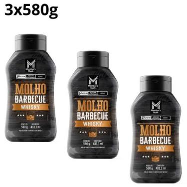 Imagem de Kit 3 molho italiano bbq whiskey members mark 580g  perfeito para carn
