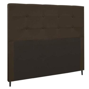 Imagem de Cabeceira Luna Para Cama Box Queen 160 Cm Suede Marrom - DROSSI