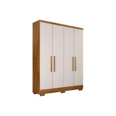 Imagem de Guarda Roupa Solteiro 4 Portas de Abrir 2 Gavetas MDP Sapateira Novo Horizonte