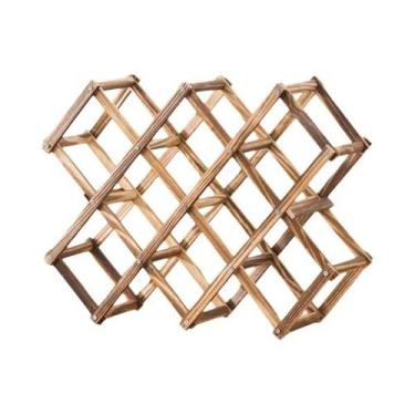 Imagem de Organizador De Vinhos De Madeira Para 3 a 10 Garrafas, Suporte De Exib