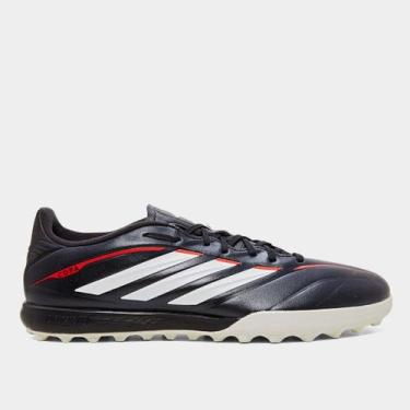 Imagem de Chuteira Society Adidas Copa Pure IV League Unissex, Preto, Branco, 40