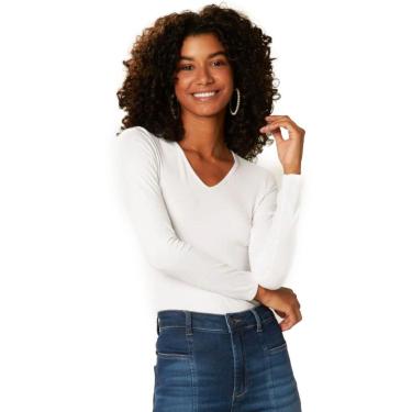 Imagem de Blusa Feminina Manga Longa Decote V Malwee - VINHO - G-Feminino