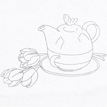 Imagem de Pano de Prato Extra para Colorir Estilotex - 45 X 72cm, Tulipa