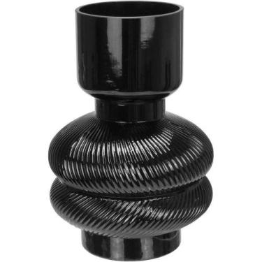 Imagem de Vaso Decorativo Enfeite Casa Vintage Home&co Vidro 22x15x15cm Preto - 