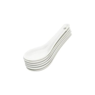 Imagem de Cj 6 Colheres P/Finger Food de Porcelana Branca 20ml 12,5x4x4cm Lyor