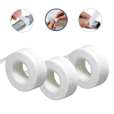 Imagem de 3 Fitas Veda Rosca 18mm X 50m Vedação Profissional Pratik