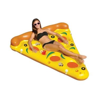 Imagem de Colchão Inflável Gigante Em Formato De Pizza Para Piscina - Ilha Flutu