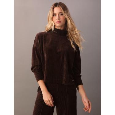 Imagem de Blusa Calvin Klein  Manga Longa de Malha de Veludo Cot-Feminino
