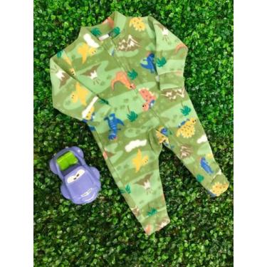 Imagem de Macacão Infantil masc Soft Diversos - GENTE MIÚDA, G, Verde dino