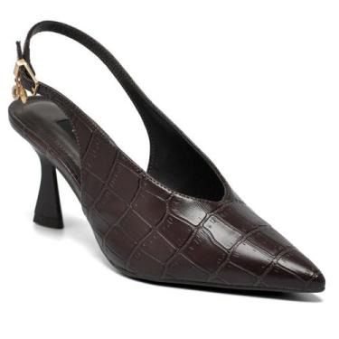 Imagem de Scarpin de Salto Feminino Via Marte, Marrom, 35