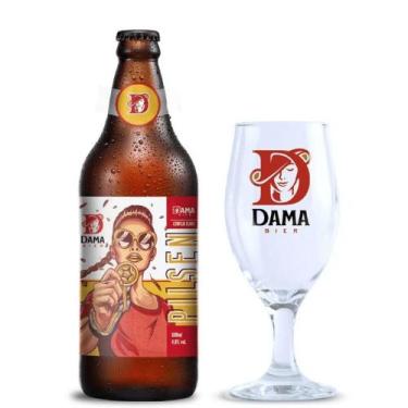 Imagem de Kit Cerveja Pilsen e 1 Copo Dama Bier 600ml