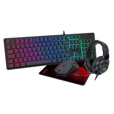 Imagem de Kit Gamer Redragon Essentials 4 Em 1 Teclado + Mouse + Mousepad + Headset Preto S166