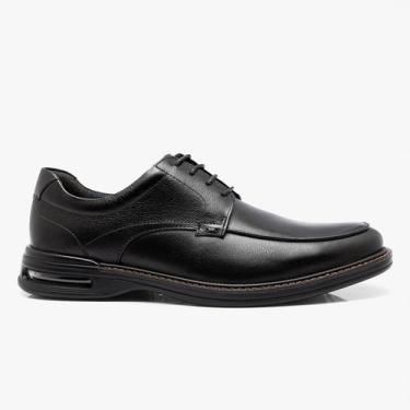 Imagem de Sapato Democrata 593101 Air Magnum Couro Masculino Amarrar Cor:PretoTa