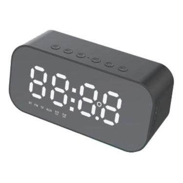 Imagem de Caixa Som Bluetooth Relógio Espelho Despertador Com 2 Alarme