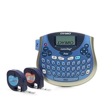 Imagem de Etiqueta manual para escritório ou casa DYMO LetraTag LT-100H (1749027), as cores podem variar, Máquina + 2 Fitas, Silver/Blue, Label Maker