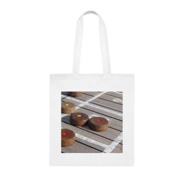 Imagem de Sacola engraçada Shuffleboard, presente de Shuffleboard, bolsa de ombro Shuffleboard, sacos reutilizáveis para Shuffleboard, ideia de presente de cesta de Natal de aniversário, presente