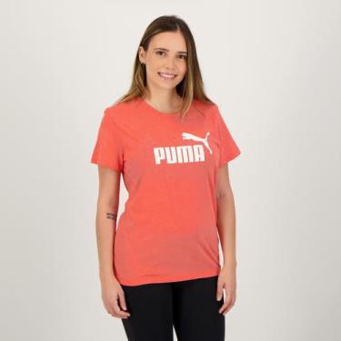 Imagem de Camiseta Puma Ess Logo Heather Feminina Coral