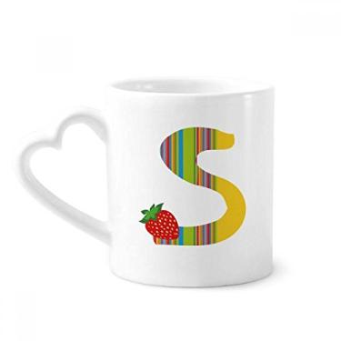 Imagem de S Alfabeto Morango Frutas Padrão Bonito Caneca Café Cerâmica Copo Coração Vidro