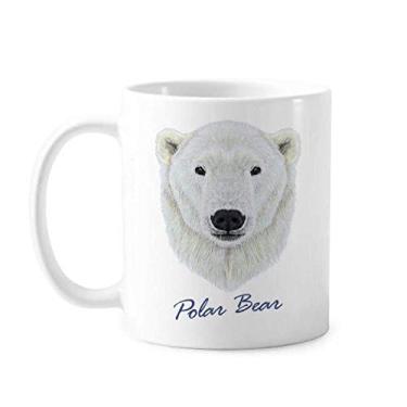 Imagem de Caneca de cerâmica com urso polar selvagem do norte branco cerâmica xícara de porcelana de café