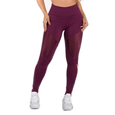 Calça Legging Academia Cintura Alta Detalhe de Tela – Preta – Descrição  Magazine