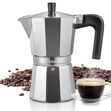 Imagem de Yabano Máquina de café expresso para fogão, 3 xícaras Moka, cafeteira italiana para fogão a gás ou elétrico de cerâmica, cafeteira italiana para cappuccino ou latte