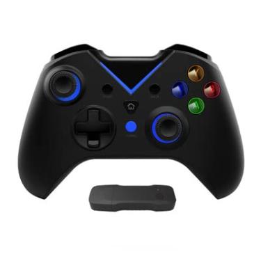 Imagem de Aaronmei Controlador de Jogos Sem Fio para Xbox Series S/X/One/PS3/PC, Vibração Dupla, Carregamento USB, Luz de Fundo LED (Preto Azul)