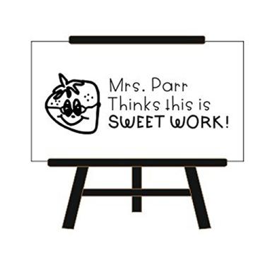 Imagem de Carimbo personalizado para professor – Professor pensa que esta é doce trabalho – Carimbo de borracha auto-tinta para professor de borracha – Trodat 12,5 – 2,5 cm x 2-3/4"