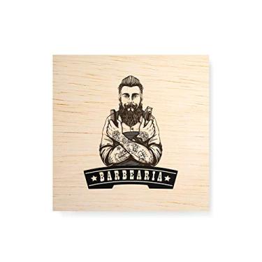 Imagem de Arte Maníacos Quadro Decorativo em Madeira Barbeiro Braços - 30x30cm