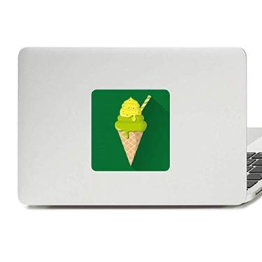 Imagem de Adesivo de vinil para laptop Green Matcha com cones de sorvete e picolés