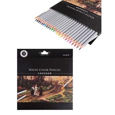 Imagem de newrong Giz de cera de madeira multicolorida colorida para adultos e crianças para artistas cores exclusivas lápis de cor 24 cores caixa caixa caixa