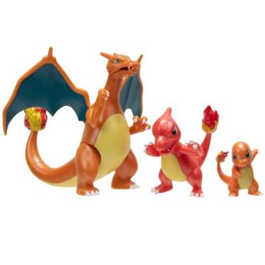 Imagem de Pacote Pokémon Evolution 3 — Cder 5 cm, Charmeleon 7,6 cm, bonecos Charizard 11,4 cm