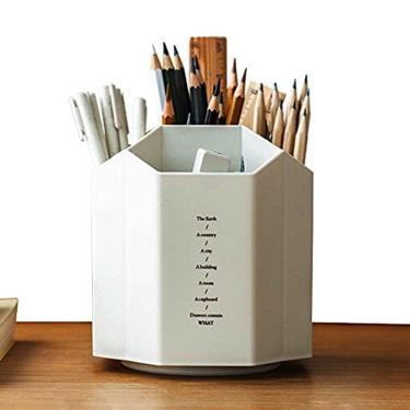 Imagem de Porta-lápis, rack de armazenamento giratório, material ABS cinza
