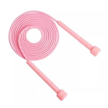 Imagem de Corda de pular ajustável com alça antiderrapante para treino, corda de pular de fitness para homens, mulheres e crianças, corda de pular de velocidade para exercício crossfit (Rosa)