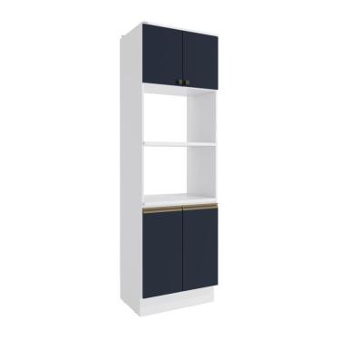 Imagem de Kit 2 Fornos Celeste Kappesberg 100% Mdf 4 Portas Branco/azul 70cm