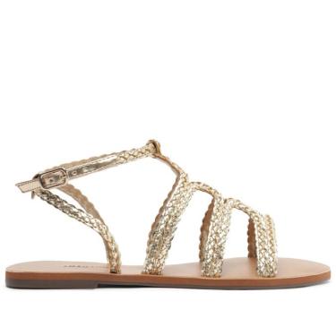 Imagem de Sandália gladiadora tiras boho dourada C 30014 0359 0001 anacapri