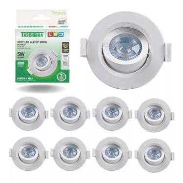Imagem de Kit 10 Spot Embutir Led 5w Redondo Móvel Taschibra Bivolt