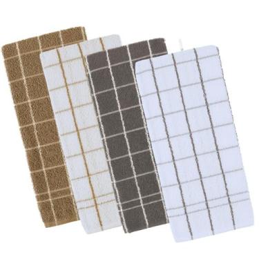 Imagem de Kit 4 panos de prato teka chef premium atoalhado 100% algodão 45 x 70c