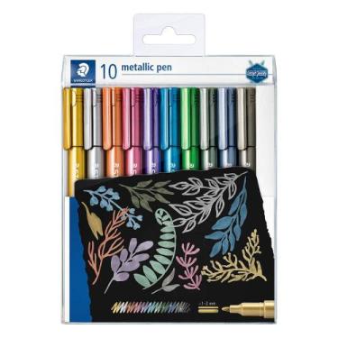 Imagem de Estojo Caneta Marcador Staedtler Metallic Pen 10 Cores