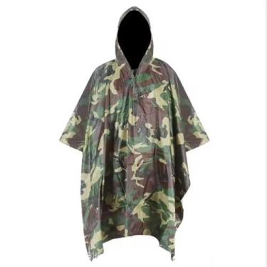 Imagem de Capa De Chuva Tipo Poncho Impermeável Adulto 3 Em 1 Para Pesca Camping