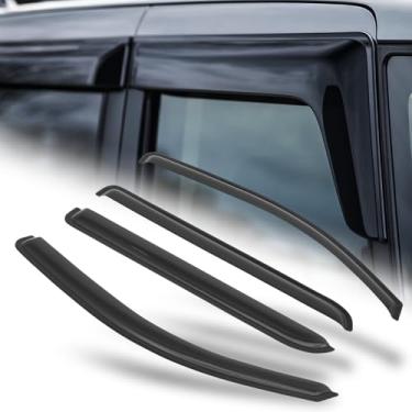 Imagem de M-AUTO Persiana de viseira de janela compatível com Chevrolet Silverado 2500 2015 Crew Cab, protetores de chuva com fita adesiva, 4 peças