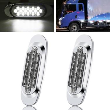 Imagem de YnGia 2 peças de luz de LED lateral de 24 V, luz lateral de caminhão, luz de posição de LED, 16 lâmpadas de folga de LED, indicador frontal traseiro para trailer, caminhão, trator, caravana, caminhão,