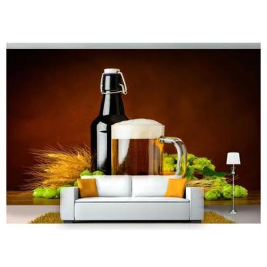 Imagem de Papel De Parede Cerveja Lupulo Cevada Caneca Al111 - Você Decora