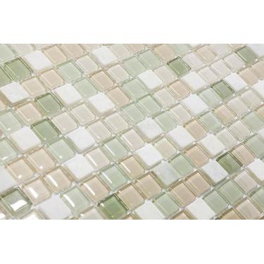 Imagem de Pastilha de Vidro 30x30 com Pedras Naturais e Metais Cristal Fit - Tro