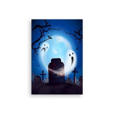 Imagem de Painel De Festa Vertical 1,50 x 2,20 - Halloween Cemitério com Fantasm