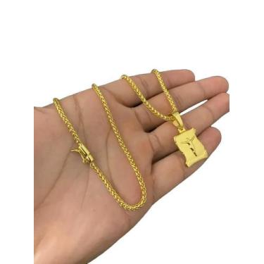 Imagem de Cordão Peruano Banhado a Ouro 70cm Jesus - Tojoia18K