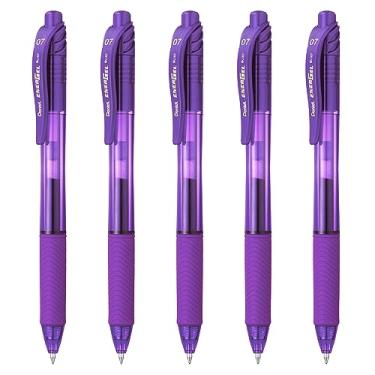 Imagem de Pentel EnerGel X BL107 - Caneta retrátil de tinta gel líquida - 0,7 mm - 84% reciclada - tinta roxa (5)