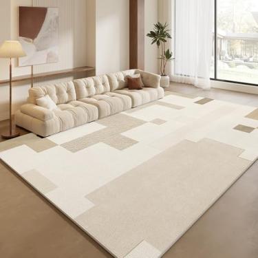 Imagem de Tapete criativo bege linha creme tapetes confortáveis cobertura total sala de estar tapetes fácil cuidado quarto cabeceira tapetes, YHT005,2,D,300x400CM