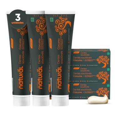 Imagem de NATURAL Combo Creme Dental Cúrcuma - Kit com 3 unidades - Pasta de Dentes Natural Sem Flúor