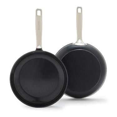 Imagem de GreenPan Conjunto de frigideira Chatham Black Prime Midnight Hard Anodized Healthy Ceramic antiaderente, 25,4 cm e 30,5 cm, sem PFAS, pode ser lavado na lava-louças, seguro para forno, preto