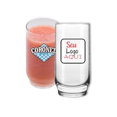 Imagem de Kit 36 Copos Personalizados 300ml Vidro Grande Agua Suco Para Arte/Logo/Foto Exclusivo Customizado Eventos Empresas Restaurantes
